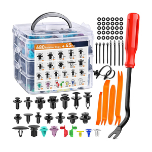 725pcs xe đẩy người lưu giữ Clip & tự động ốc vít assortment23 Kích thước phổ biến nhất nhựa Bumper Fender đinh tán với 10 quan hệ cáp - Product Image 1