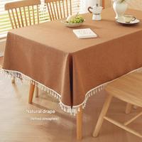 Nappe rectangulaire en lin fin tissé naturel, écologique et durable, pour mariage, banquet, hôtel, décoration de la maison
