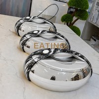 Conteneur alimentaire isotherme de luxe en acier inoxydable à grain de bois, 4L 5L 6L, finition dorée, type marmite/casserole, pour chauffe-plats Majlis Ramadan