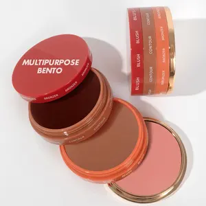 Vente en gros d'autres produits de maquillage à usages multiples (nouveau) Palette de Contour bronzant végétalien surligneur poudre lèvres et joues crème Blush