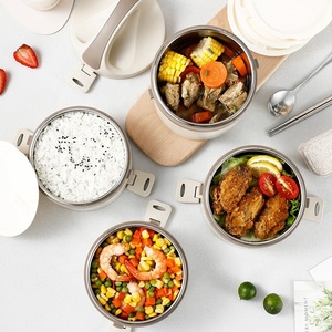 2025 thiết kế mới phong cách Châu Âu kem sô cô la màu nhiều lớp thép không gỉ 304 container lưu trữ thực phẩm Bento Hộp Ăn Trưa - Product Image 3