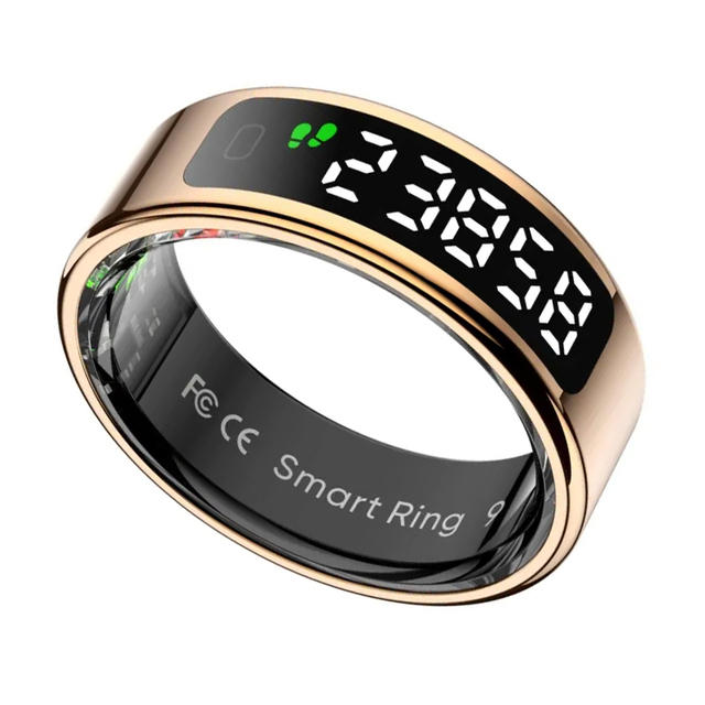 R11 Health AI Technology Smart Ring with Display Touch Screen Gesture Control Heart Rate Blood Oxygen Monitoring Wireless Charge