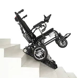 Dual motor electric wheelchair stair climbing wheelchair with track foldable power driven power wheelchairs supplier in China