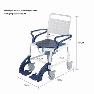 New Model Elderly and Pregnant Person 4-in-1 Wheelchair, Bathing Chair, Toilet Heightening Device, All Made of Hard Plastic, who - Product Image 5