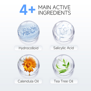แผ่นแปะสิวไฮโดรคอลลอยด์สำหรับใบหน้าที่มีกรดซาลิไซลิกน้ำมันต้นชาดาวเรืองสติกเกอร์ติดจุดรักษาสิวที่แข็งแกร่งดูดซับสิว - Product Image 6