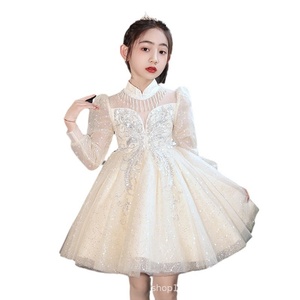 Abito da principessa di classe di lusso in raso per ragazze transfrontaliero accessibile con soffice filato Host pianoforte che suona pizzo per bambini - Product Image 2