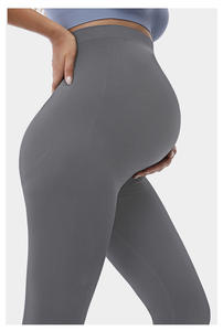Leggings de yoga évasés sans couture à taille haute et protectrice pour femmes enceintes, <span class=keywords><strong>pantalon</strong></span> de maternité en Spandex/Nylon - Product Image 6