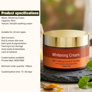 Crema Blanqueadora con Limón y Cúrcuma, Crema Facial Hidratante y Aclarante Anti-Manchas Oscuras para una Piel Radiante, OEM ODM Marca Privada - Product Image 5