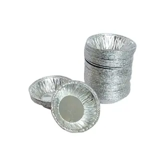 Bakest Low MOQ Tin Egg Tart Tin Foil Silver Aluminium Container Pan Baking Packing Case Egg Tart Cup Foil Tray