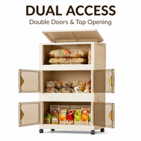 Armoire de rangement pliable en plastique Transparent Double porte multicouche avec roues PP armoire vêtements organisateur sans BPA
