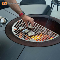 GNEE GN-OF-013 Brasero multifonctionnel en acier Corten pour extérieur, barbecue, foyer, écologique, 9999 BTU, chauffage, design autoportant