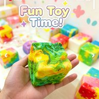 Cubes anti-stress en PU, blocs de décompression en forme de glaçon, jouets moelleux pour la relaxation et la purification émotionnelle