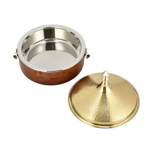 Acier inoxydable avec boîtes de rangement couleur argent et or et casseroles ustensiles de cuisine chauffe-aliments en métal et casserole - Product Image 2