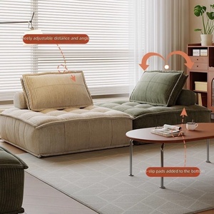 Canapé modulable créatif en forme de bloc de tofu, petit canapé carré de détente pour balcon ou appartement, avec structure en bois, style paresseux - Product Image 5