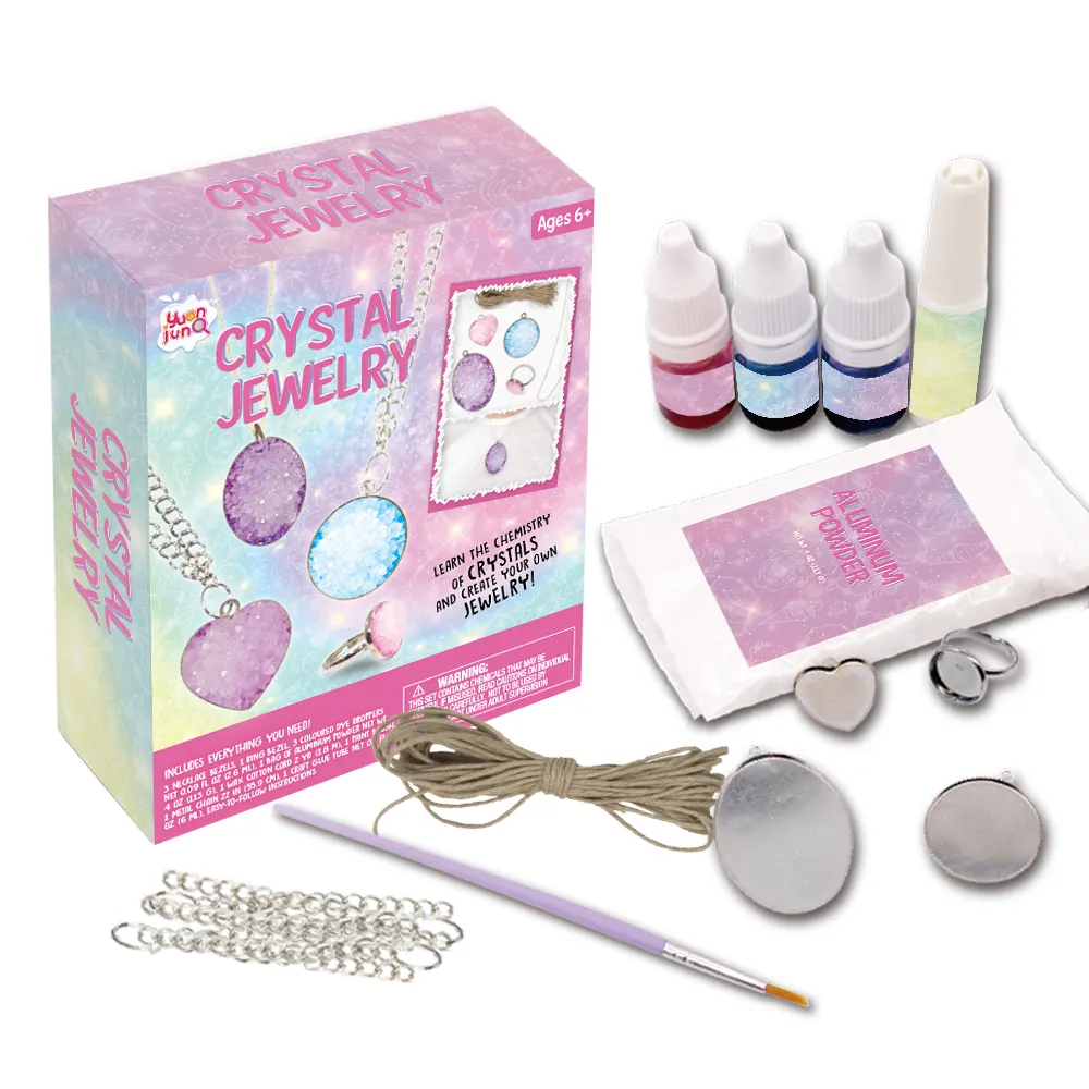 High Quality Diy Jewellery Necklace Making Kit Growing Light Crystal Science Kits For Kids
