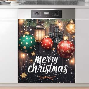 Housse magnétique personnalisable pour réfrigérateur de Noël « Let It Snow » – Décoration de cuisine avec bonhomme de neige et cardinal rouge – Protection magnétique pour lave-vaisselle - Product Image 4