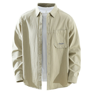 Chemises décontractées pour hommes en coton, confortables, à manches longues et boutonnées, disponibles en gros pour usage quotidien/bureau (OEM disponible) - Product Image 6