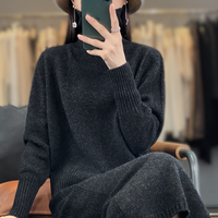 Femmes Hiver Cachemire Tricoté Chaud Jupe Courte Pull Costume Haute Flip Fork Robe