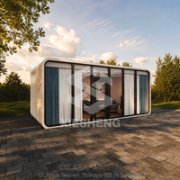Casa Prefabricada Tipo Cabaña Apple, Lista para Enviar, Certificación CE, Casa Modular de Acero en Contenedor, con 2 Años de Garantía, Directo de Fábrica