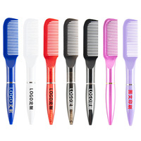 Stylo à bille en forme de peigne torsadé en plastique avec logo pour soins capillaires, perruque et toupet Promotion Brosse Stylos à bille pour enfants Cadeau pour enfants