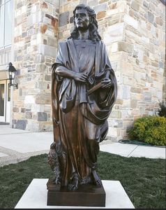 Jardín al aire libre Regalo religioso Iglesia Católica Latón San Juan <span class=keywords><strong>Evangelista</strong></span> Estatua Tamaño real Escultura de bronce personalizada - Product Image 3