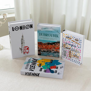 Adornos modelo <span class=keywords><strong>casa</strong></span> Villa decoraciones suaves negro blanco gris famosa ciudad libro <span class=keywords><strong>papel</strong></span> mesa <span class=keywords><strong>de</strong></span> centro escritorio libro decorativo - Product Image 1