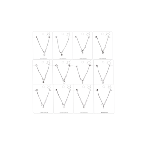 Ensemble de colliers en acier inoxydable Z Acero avec perles, 12 pièces, pendentif plaqué argent, chaîne, bijoux pour femmes, style minimaliste - Product Image 1