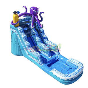 Toboggan aquatique gonflable de qualité commerciale pour enfants, 16 pieds, modèle Tentacool, pour fêtes en plein air - Product Image 2