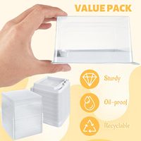 Boîtes à cupcakes et biscuits en plastique transparent écologiques recyclées de 3,5 pouces, contenants individuels pour muffins et desserts, mini-boîtes à gâteaux blanches pour aliments