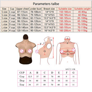 URCHIOCE Pechos de silicona realistas artificiales <span class=keywords><strong>Tetas</strong></span> Pecho falso Pecho reutilizable Travesti Ladyboy Travesti <span class=keywords><strong>Fiesta</strong></span> de Halloween - Product Image 6