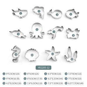 Sẵn Sàng Để Bán Bộ 12Pcs Kim Loại Thép Không Gỉ Số Lượng Lớn Giáng Sinh Tùy Chỉnh DIY <span class=keywords><strong>Cookie</strong></span> Cutter Động Vật Biển - Product Image 2