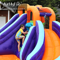 Château gonflable d'extérieur avec toboggan, pour fêtes d'enfants, utilisation domestique portable, tissu Oxford 420D+840D, capacité 3 personnes
