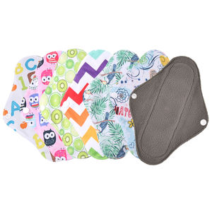 Yeniden kadınlar sıhhi ped yıkanabilir bez adet pedleri bambu kömür nefes sıhhi peçeteler pedleri süper emici - Product Image 1