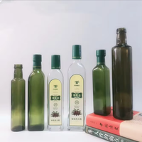Bouteilles en verre carrées pour huile d'olive Marasca, vente en gros d'usine, 250, 500, 750 ml, avec bouchon à vis et impression sérigraphique