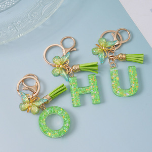 Luxury Creative Butterfly Tassels 26 Letters Key Chain to Prevent Loss Metal Key Chain for Woman Bag <strong>Keychain</strong> Promotional Gifts - Product Image 4