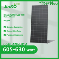 Panel Surya Mono Bifacial Double Glass Jinko Tiger Neo 630W Tipe-N JKM66HL4M-BDV 605W 620W 625W Efisiensi Tinggi untuk Proyek
