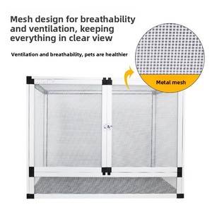 Cage en maille pour animaux de compagnie <span class=keywords><strong>PAYI</strong></span>, style horizontal, en alliage d'aluminium, porte en acrylique, terrarium rectangulaire pour caméléons, ventilé, pour reptiles - Product Image 2
