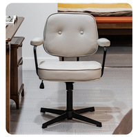 Chaise de bureau en cuir PU de luxe léger, chaise d'ordinateur pivotante réglable en hauteur pour la maison, le bureau ou la salle d'étude