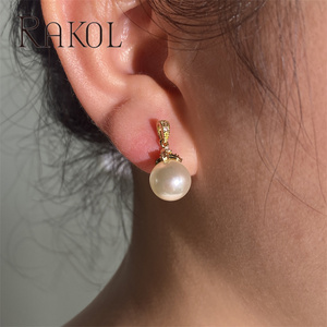 Rakol EP6048 New Low Price Hanging Pearl Stud Earrings - Product Image 3