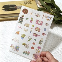 Feuilles d'autocollants personnalisés en papier washi mat, mignons, kawaii, de dessins animés, pour journal et agenda