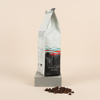 Sachet biodégradable à fond plat avec soufflet latéral pour emballage de grains de café / Sachet d'emballage de café / Sachet de café avec valve et fermeture éclair
