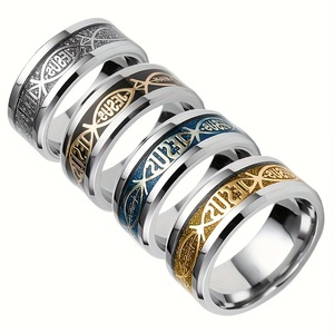Anillo con Cruz de Jesús, Anillo Cristiano de Acero Inoxidable con Diseño de Jesús y Cruz - Regalo de Joyería Religiosa - Product Image 2