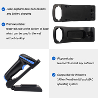 YHDAA Usine Vente Directe Haute Vitesse De Poche OEM ODM Sans Fil 1D Laser Bluetooth Lecteurs De Codes-Barres Avec Base De Charge