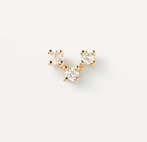 Piercing de oreja de oro amarillo macizo con triángulo de diamante cultivado en laboratorio, de 0,04 quilates - Product Image 3