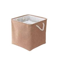 Ensemble de paniers de rangement pliables écologiques promotionnels en toile avec poignées, organisateur pliable, cube de rangement, cadeaux de bienvenue