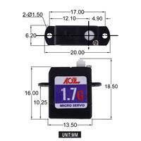 Servomoteur numérique micro AGFRC Factory C017CLS basse tension 1,7g avec connecteur JST 0,05s pour avion RC d'intérieur