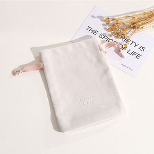 Fashion Custom Silk Rope Velvet Jewelry Packaging Bag <b>Drawstring</b> <b>Pouch</b> With Printed Logo - Product Image 2