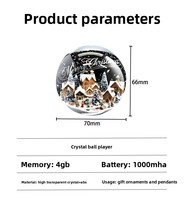 Boule de cristal électronique tendance de la mode, écran LCD, mémoire rechargeable de 4 Go, vidéo magique 3D, pour cadeau