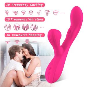 Girlspower Venta caliente 10 frecuencia empuje vibrador consolador chupar y lamer la lengua juguetes sexuales para mujeres - Product Image 2