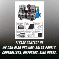Aérateur solaire pour bassin DC24V 15LPM sans huile avec moteur, diffuseur et contrôleur pour bassins de 0,2 acre